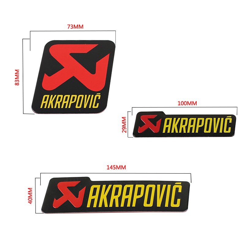 3 Cái/bộ Xe Máy Akrapovic Nhôm Nhãn Ống Xả Sticker Biểu Tượng