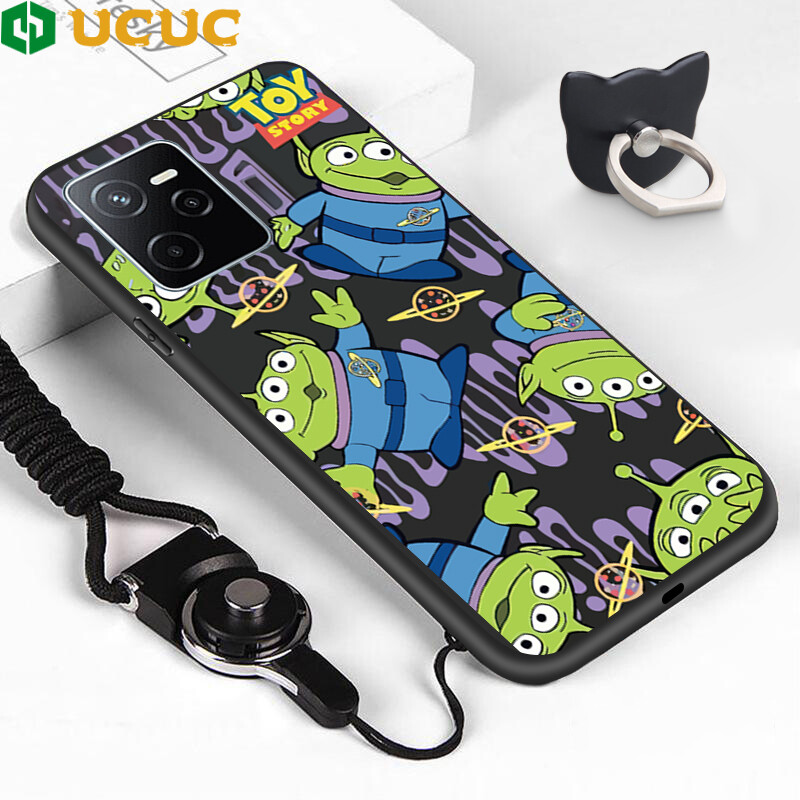 UCUC Casing Case For Realme Narzo 50 Narzo 50 5G Narzo 50A Narzo 50A Prime Case (Finger Ring + Lanyard) Toy Story Buzz Lightyear Jessie Phone Case Shockproof Soft Silicone TPU Protective Phone Casing