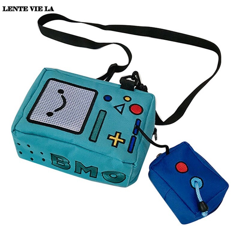 Túi Đeo Hông LENTE VIE LA Adventure Time BMO Cặp Túi Đeo Chéo, Túi Ins Hàn Quốc