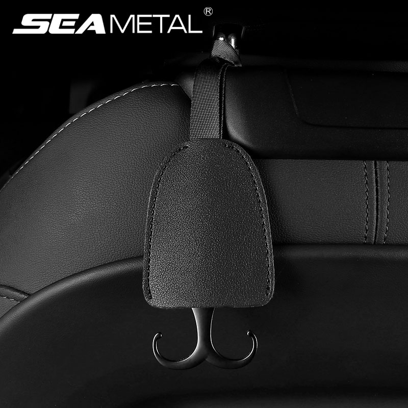 1/2pcs Leather Car Seat Back Hook Bag Hanger Car Accessories Interior Portable Storage Hooks for Car Purse Cloth Decoration