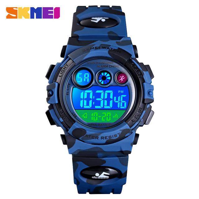 Đồng hồ thể thao trẻ em skmei thắt lưng bằng da đồng hồ máy điện tử đồng hồ led nhiều màu đồng hồ bấm giờ chống nước thời gian đồng hồ trẻ em 1547