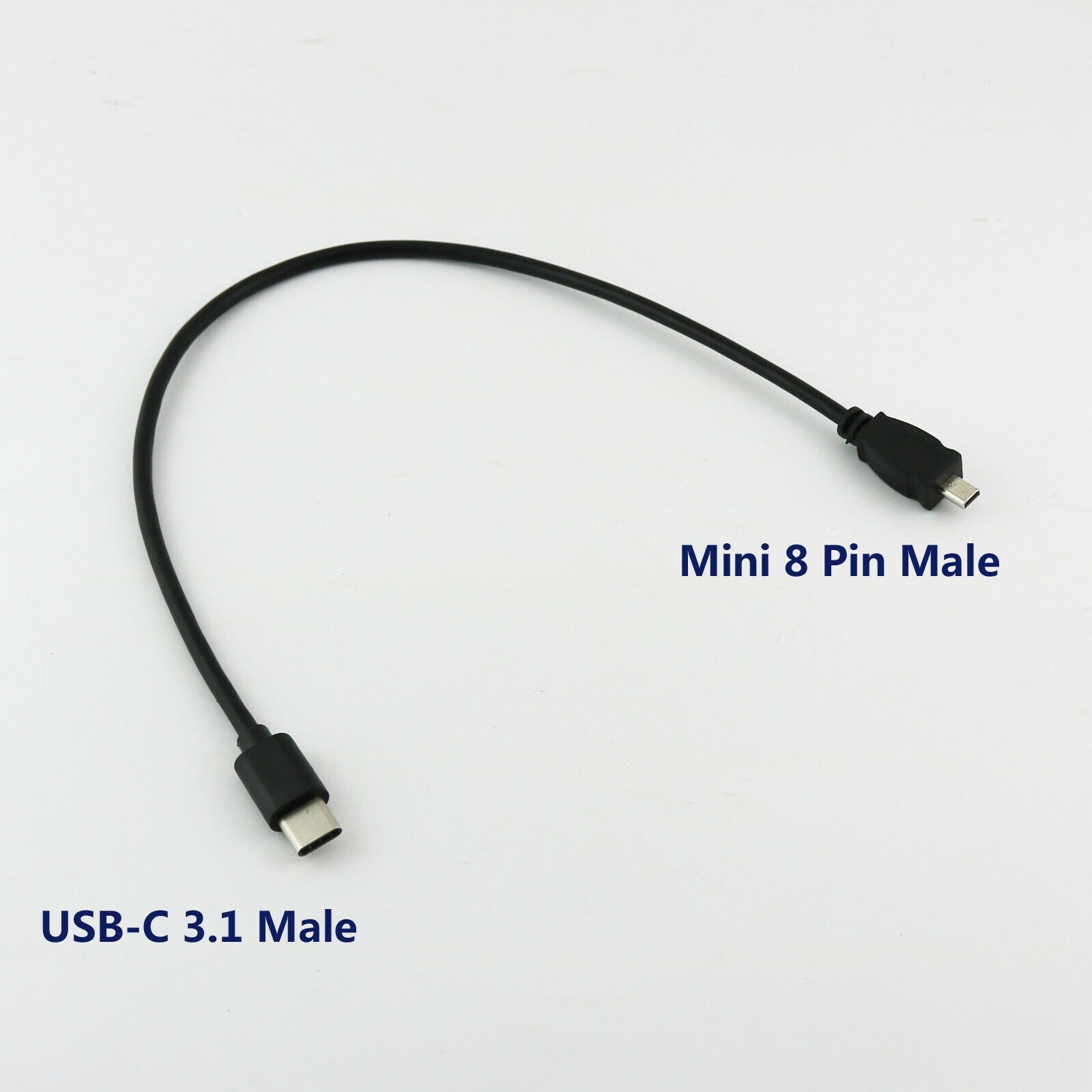 1pc USB 3.1 Type C Male to MINI 8 PIN Male Plug OTG Connector Cable For Camera 30cm Tool Sets