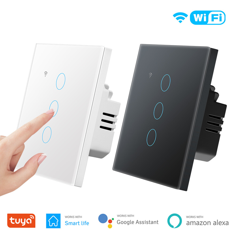 Lzd_aubess tuya Wifi đèn thông minh Công tắc cảm ứng cuộc sống thông minh/tuay ứng dụng điều khiển từ xa làm việc với Alexa go-ogle nhà EU 0512