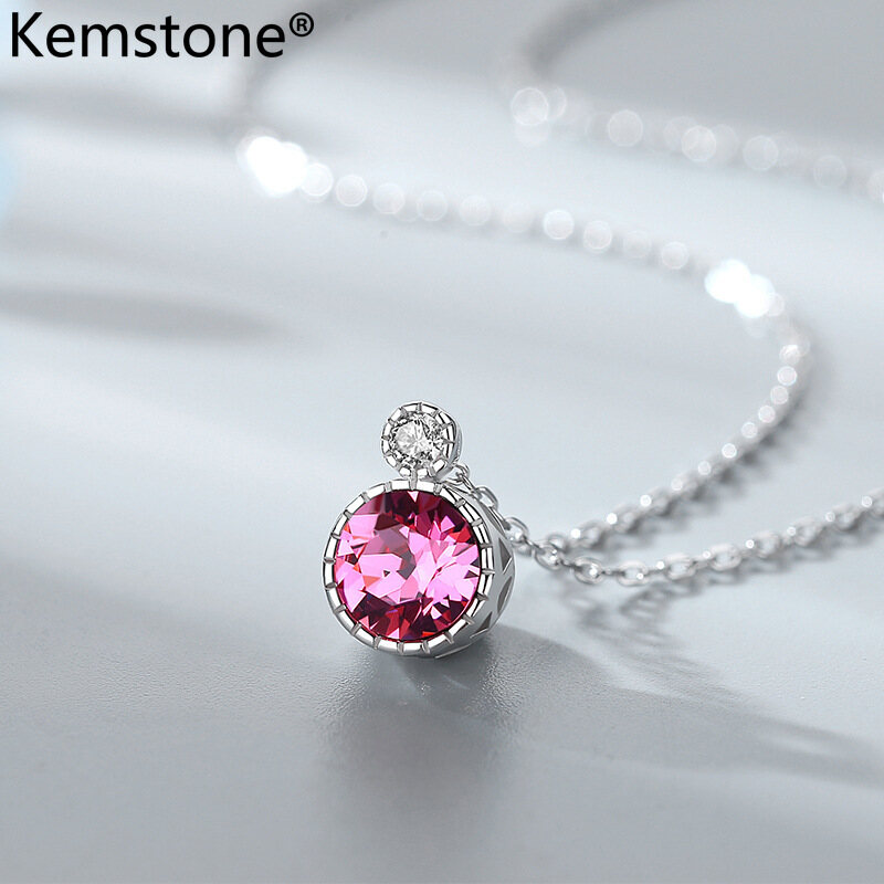 Vòng Cổ Mặt Dây Chuyền Nữ Trái Tim Biển Swarovski Pha Lê Bạc 925 Kemstone Quà Tặng Trang Sức Thời Trang Nữ