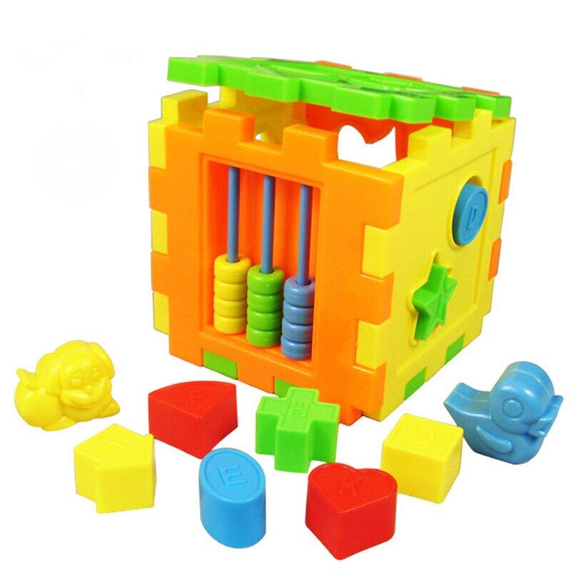 Giáo dục Cube gạch động vật hình dạng hình học Khối xếp hình hộp phân loại