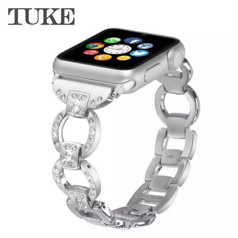 TUKE Fashion Stainless Steel Metal Strap for Apple Watch 4 5 band 42mm