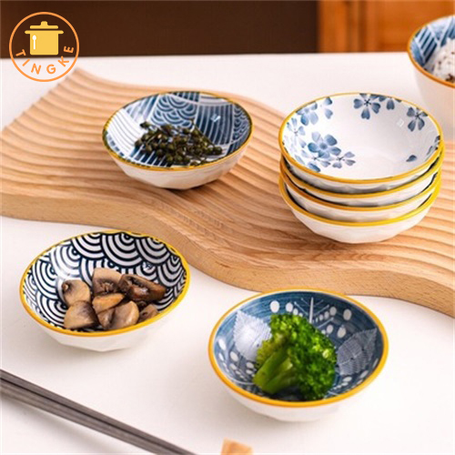Reboo bộ đồ ăn phong cách nhật bản sáng tạo đĩa đựng nước sốt bát nhúng, bát nhỏ, bát đĩa bên đĩa đựng đồ ăn nhẹ gia vị kết hợp