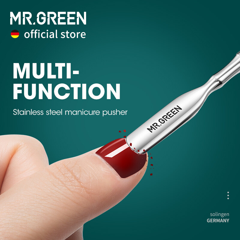 Dụng Cụ Làm Móng Hai Đầu MR.GREEN, Dụng Cụ Làm Sạch Móng Tay Bằng Thép Không Gỉ