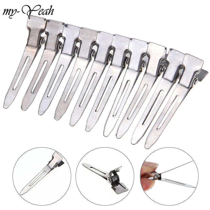 myyeah 50 Cái Đế Phẳng Màu Bạc, Kẹp Tóc Siêu Mỏng Bằng Kim Loại Hình Mỏ Vịt, Vách Ngăn Cắt Tạo Kiểu Tóc Cho Salon Phụ Kiện Ổn Định