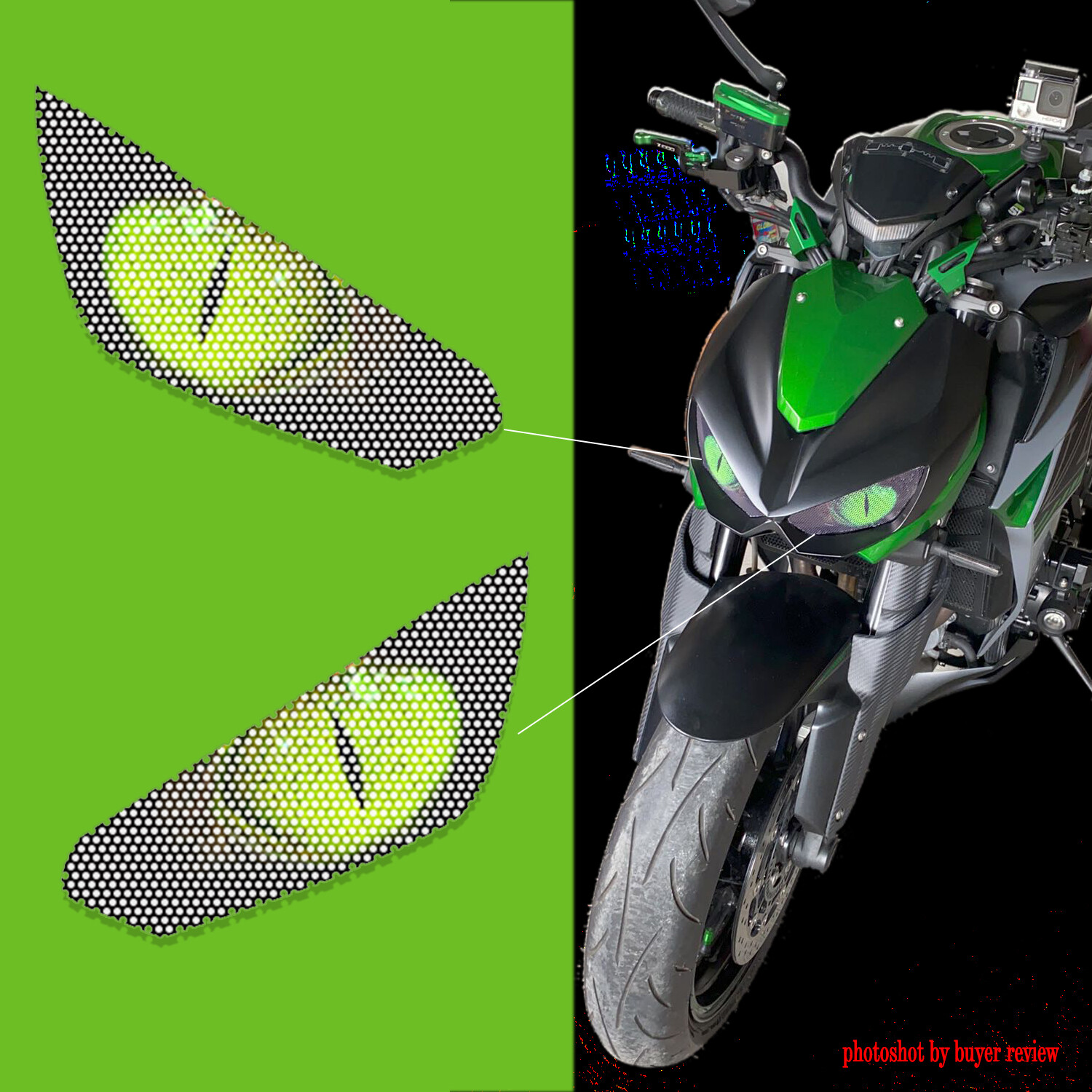 Đề Can Dán Đèn Pha Xe Máy Cho Kawasaki Z1000 2014 2015 2016 Đèn Pha, Không Thấm Nước 大灯贴