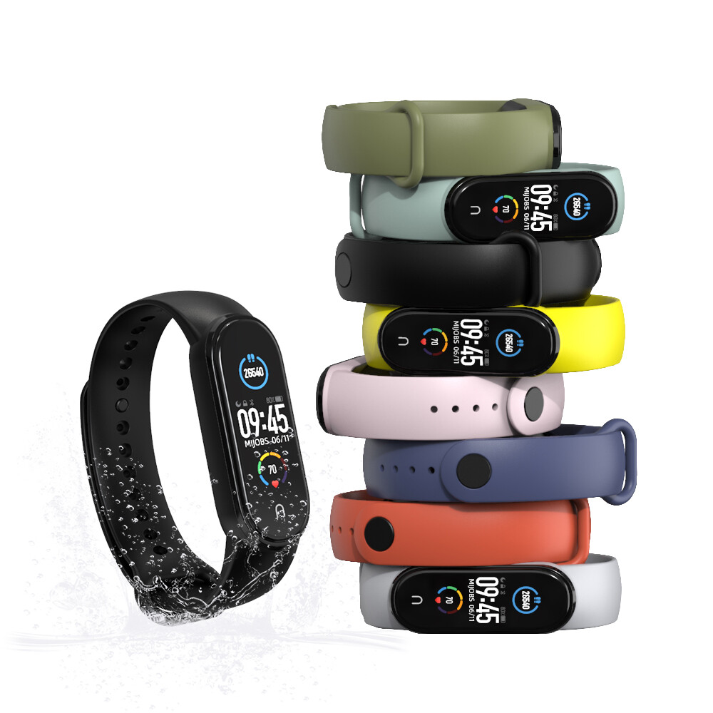 MIJOBS Dây Đeo Cho Xiaomi Mi Band 5/Mi Band 6/Mi Smart Band 6/Mi Smart Band 7 Dây Đeo Cổ Tay Thể Thao Chống Nước Dây Đeo Thay Thế Chính Hãng Cho Mi Band 5 Phụ Kiện Theo Dõi Sức Khỏe NFC Phiên Bản Toàn Cầu