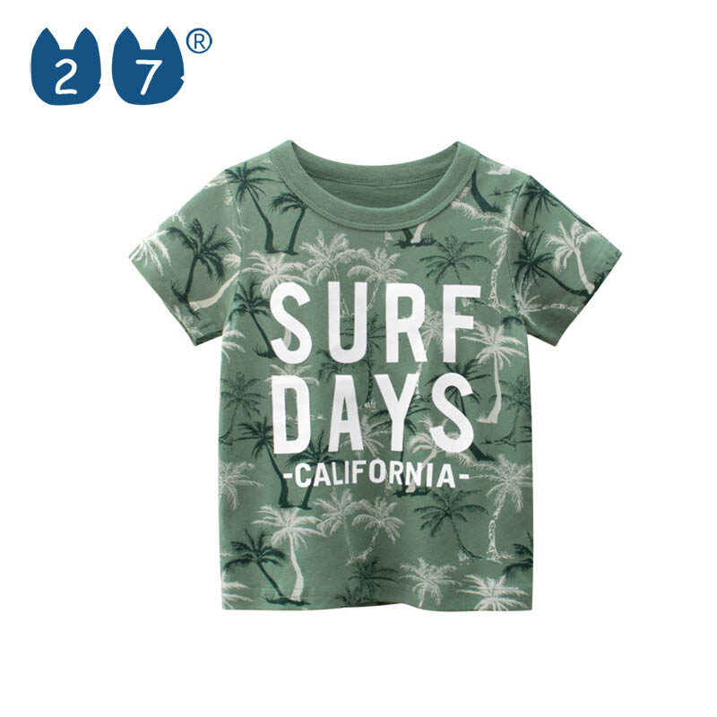27Kids Store SURFDAYS beach coconut tree Short Sleeve T-shirt Baby Boys Girls (1Y-8Y) fashion on sale 2021 ราคา 156 บาท*ส่งฟรี