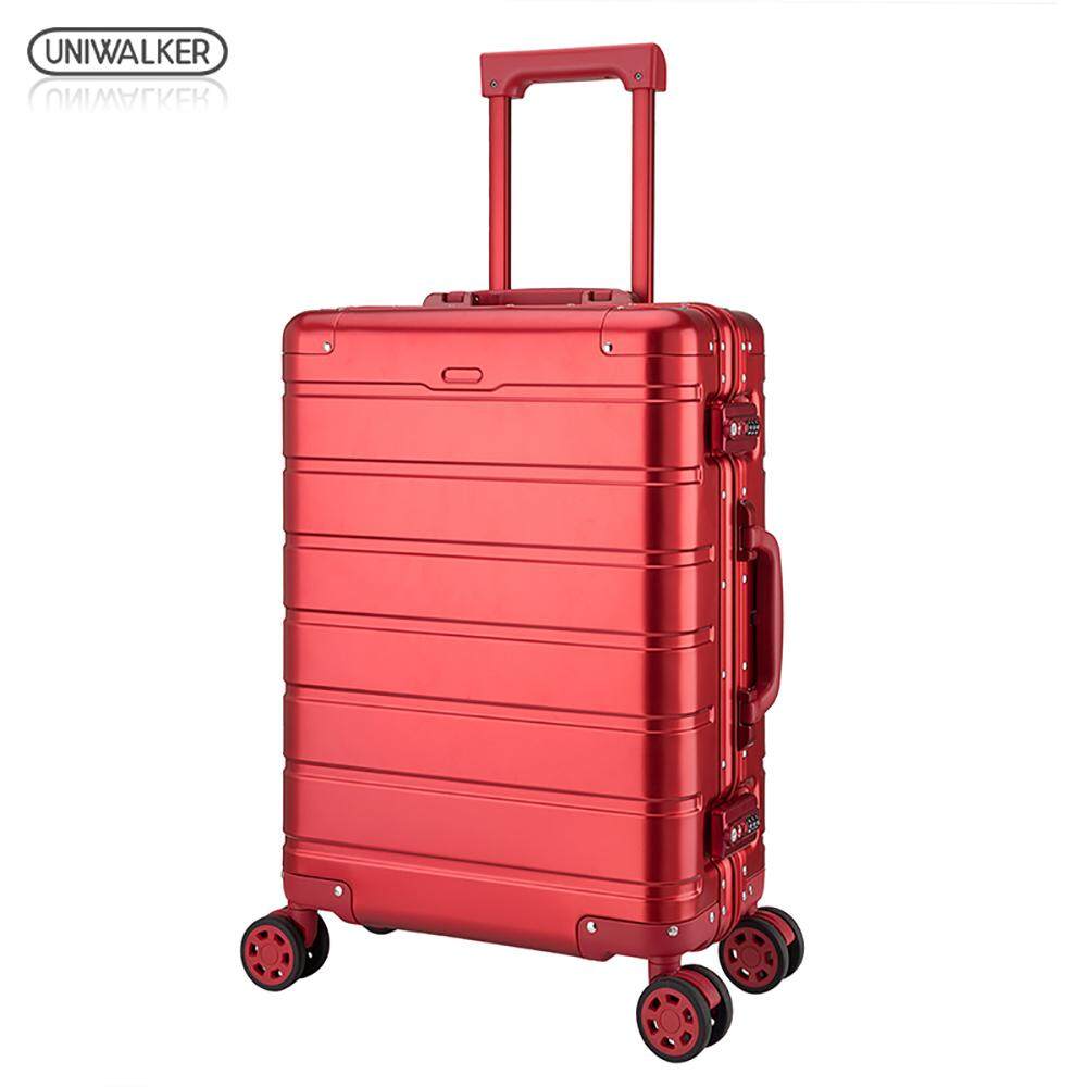 Uniwalker Hard Case Aluminummagnesium Alloy Trolley Suitcase Male 24 Inch Caster Female