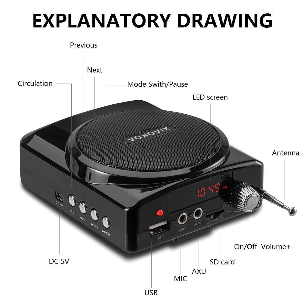 XIAOKOA Voice amplifier Microphone Amplifier with Mini Portable