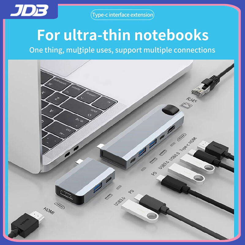 Jdb type-c hub bộ chuyển đổi usb c sang 4k 2 usb/usb-c/bộ chuyển đổi 9 trong 1 từ tính 2 * pd cho trạm nối máy tính bảng 9 in 1 hub