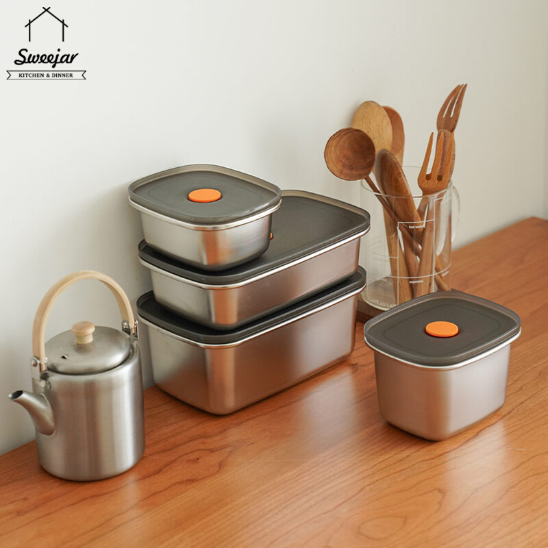 Sweejar hộp cơm trưa bằng thép không gỉ 304 có nắp đậy kín hộp giữ tươi 1 hộp đựng thực phẩm trái cây