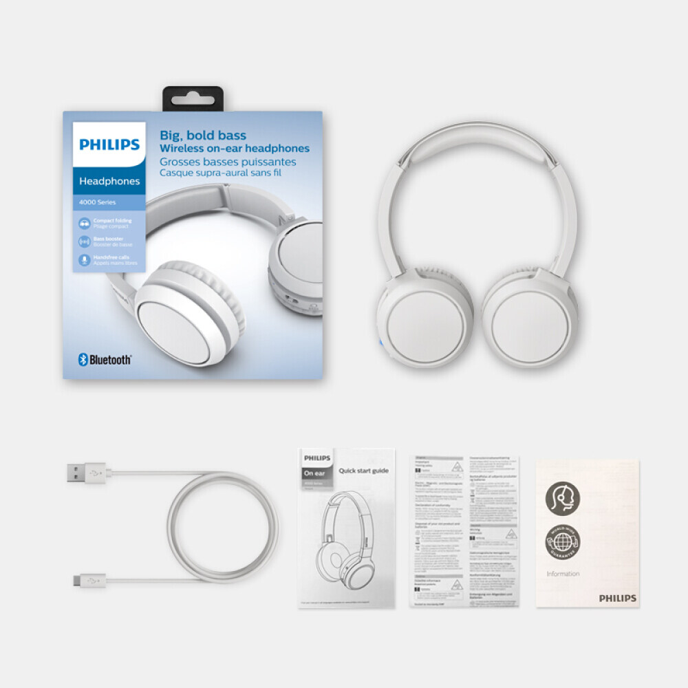 Philips Tah4205 Wireless Bluetooth On-Ear Headphones with Mic