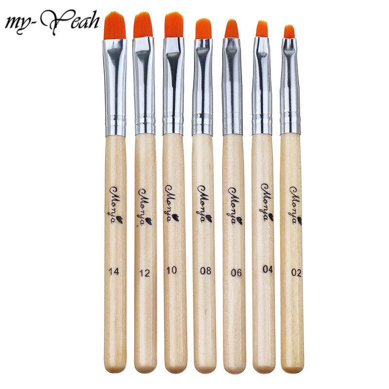 myyeah 7 Cái/bộ Cọ Sơn Phủ Móng Tay Nghệ Thuật Đầu Tròn Acrylic Poly UV Gel Nối Dài Bút Vẽ Hoa Tự Làm, Công Cụ Làm Móng Tay