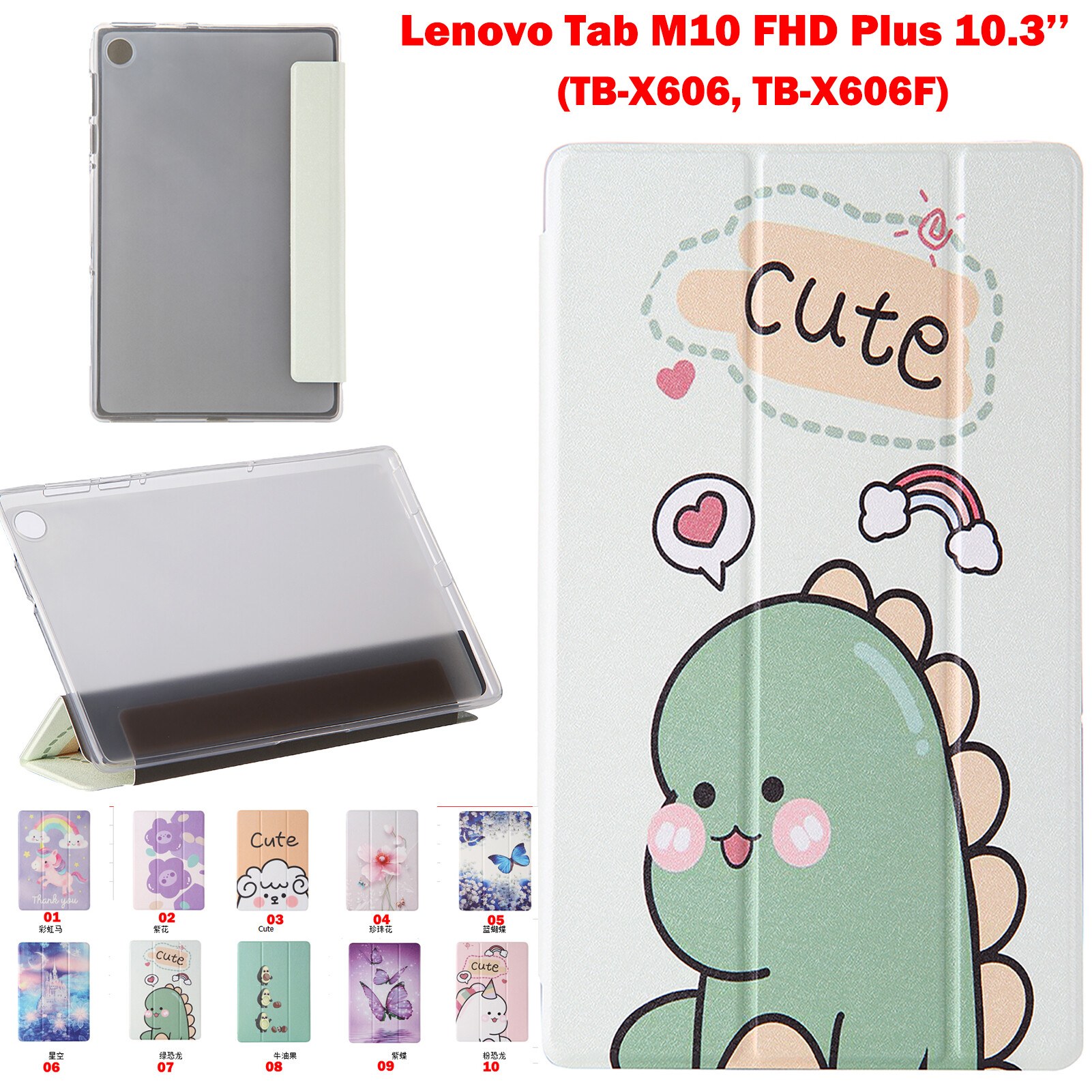 Ốp Cho Lenovo Tab M10 FHD Plus 10.3'', Ốp Để Bàn Tab M 10 FHD Plus (10.3) TB-X606X/X606F, Ốp Để Bàn Lật Bằng Da PU Cao Cấp