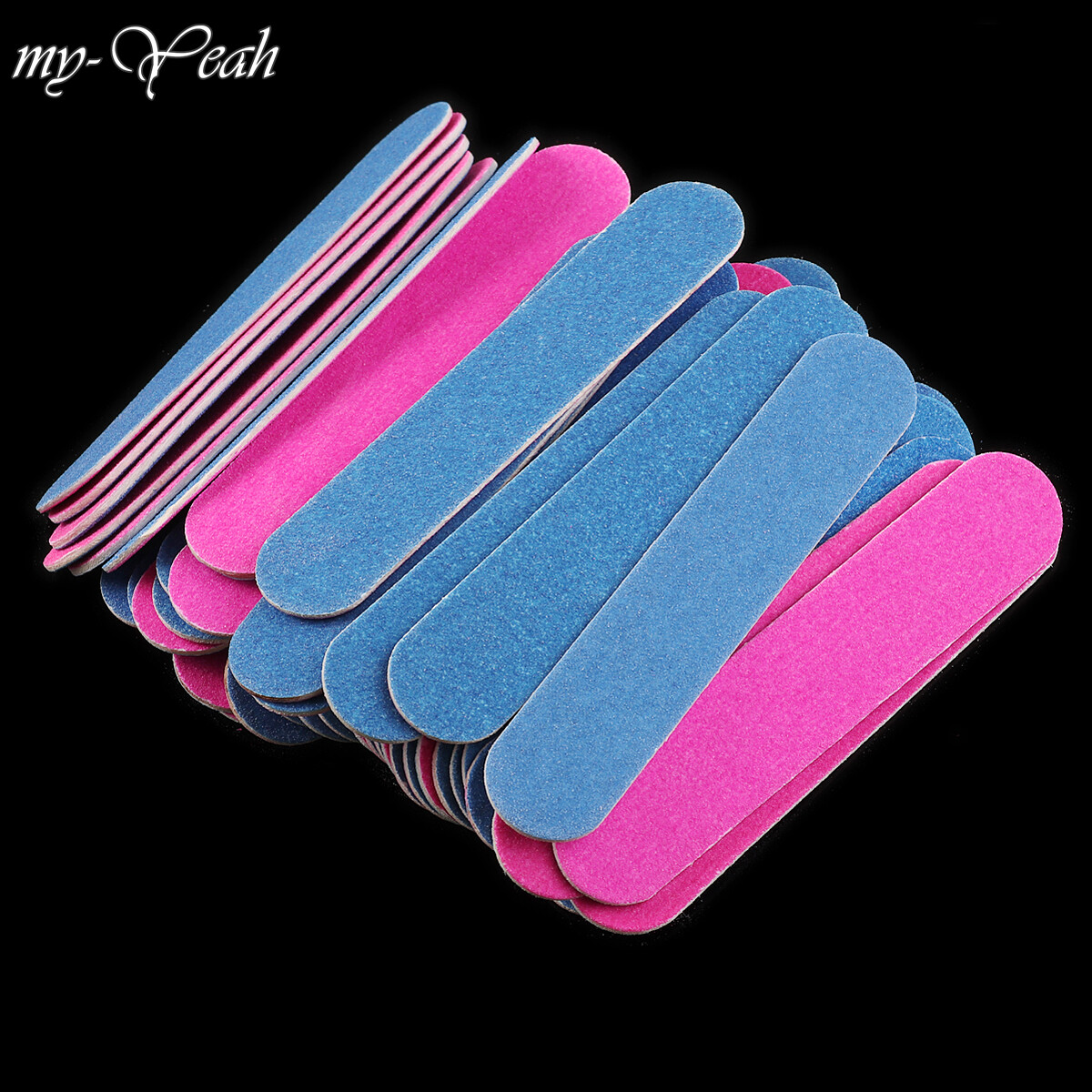 Myyeah 1 Cái/bộ Đa Màu Nail Nghệ Thuật Đôi Hai Mặt 100/180 Grit Đánh Bóng Hình Chà Nhám Tập Tin Giấy Cát Chăm Sóc Móng Tay, Công Cụ Làm Móng Tay