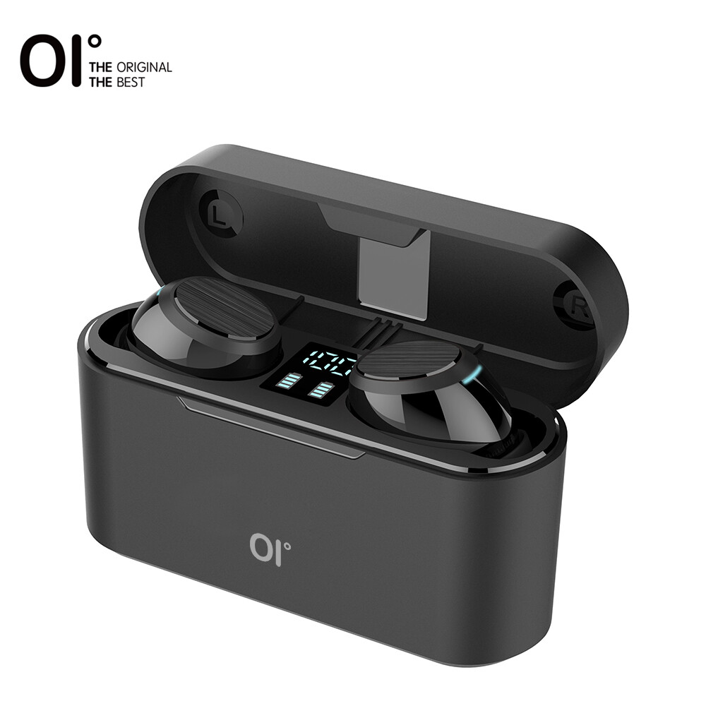 【New】oi Airsounds Một Thật Tai Nghe Nhét Tai Không Dây Bluetooth 5.0 1600 MAh Dung Lượng Cực Lớn Màn Hình Hiển Thị LCD 6H Phát & Nhanh sạc 1 Bước Ghép Nối Cảm Ứng Cảm Biến Điều Khiển Âm Lượng Hủy Bỏ Tiếng Ồn Bass Sâu-Đen
