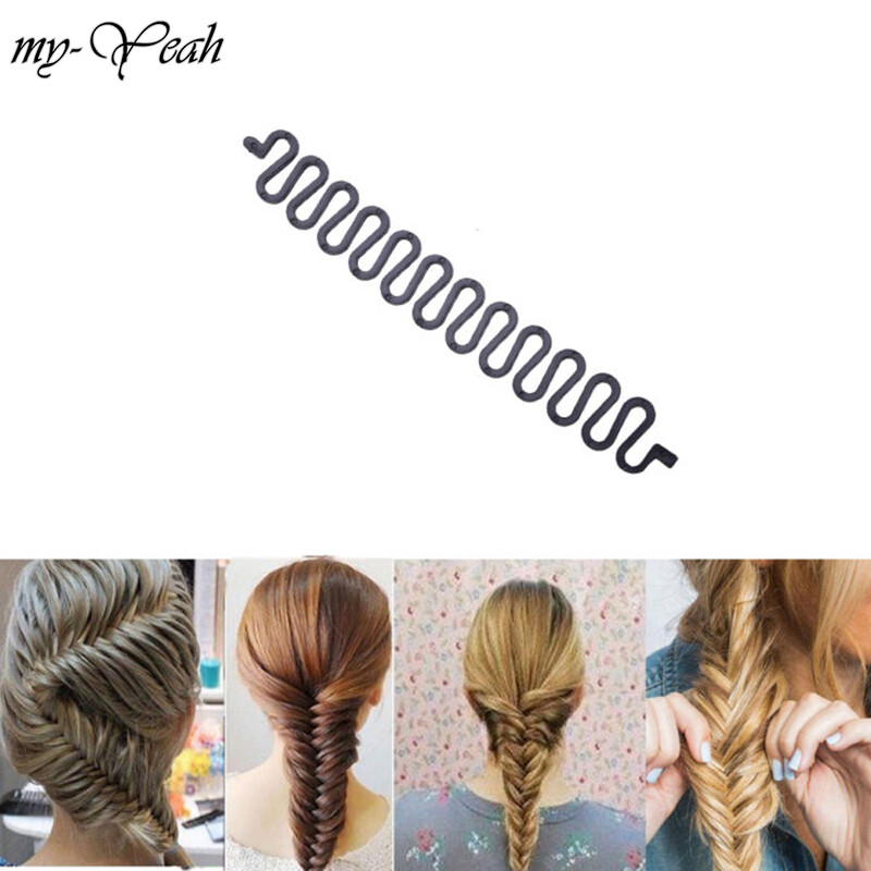 Dụng Cụ Bện Tóc, Con Lăn Dầm Xương Dụng Cụ Làm Búi Tóc Kiểu Xoắn Phụ Kiện Dây Con Lăn Dệt-Màu Đen