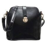 SoKaNo Trendz Premium PU Leather Single Lock Shell Bag Handbeg Wanita- Black